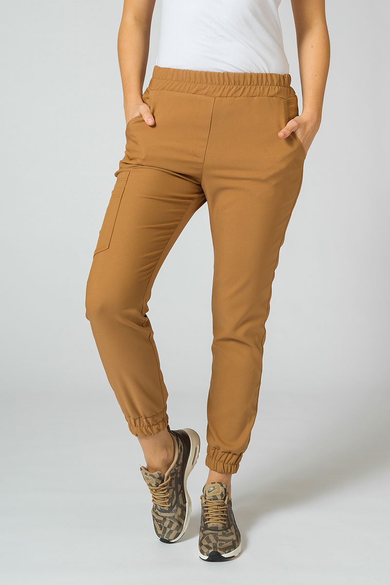 Women's Sunrise Uniforms Premium Chill jogger scrub trousers brown