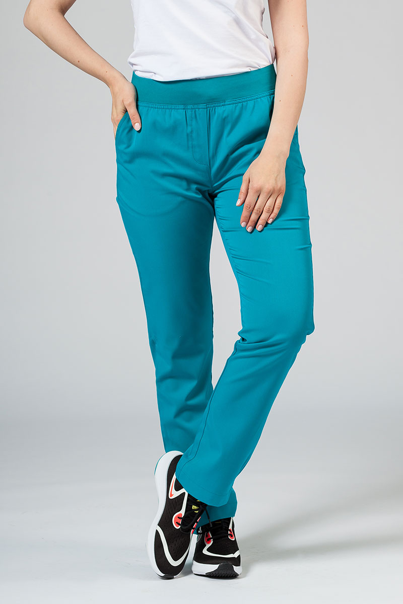 Women’s Adar Uniforms Leg Yoga scrub trousers teal blue