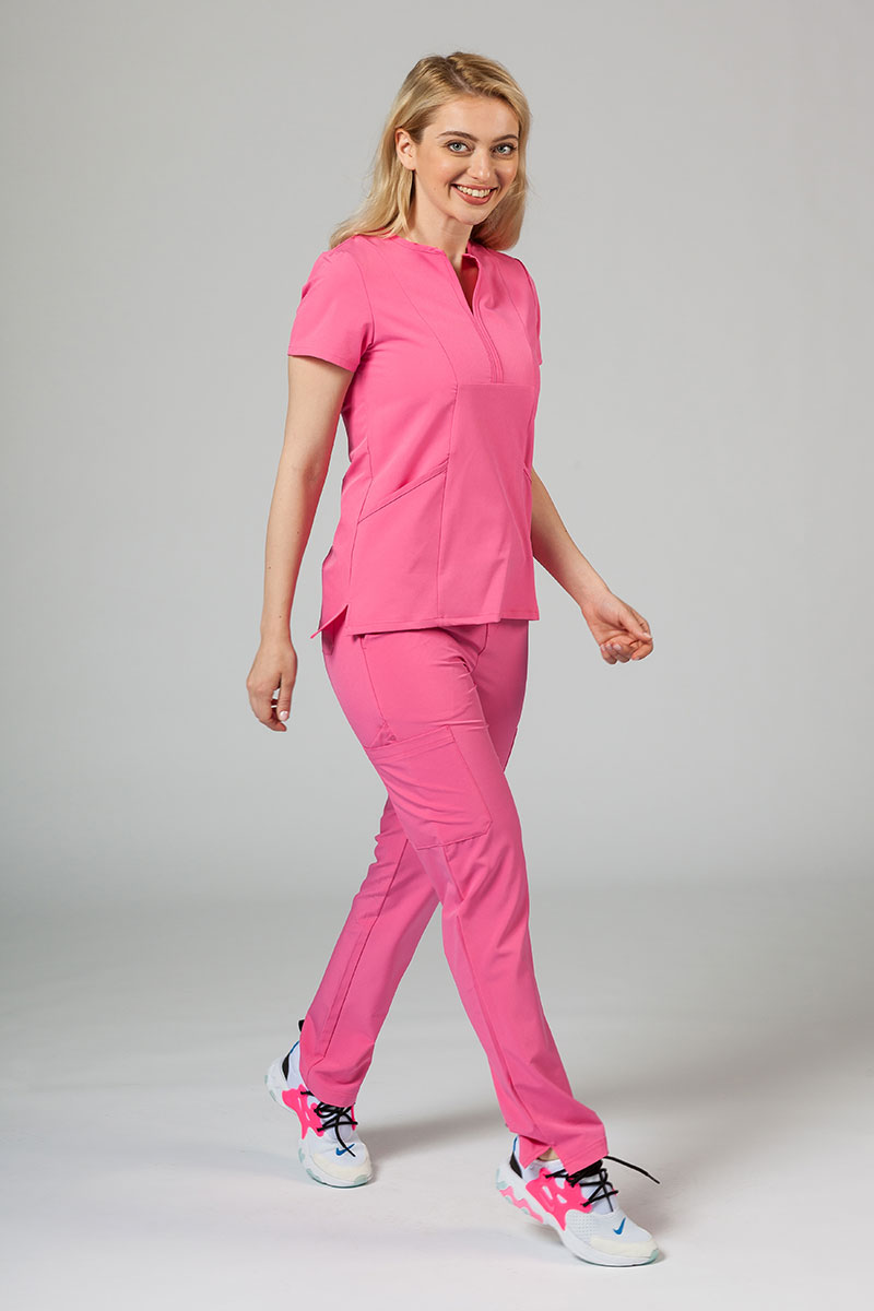 Adar Uniforms scrubs set Cargo (with Notched top – elastic) azalea pink