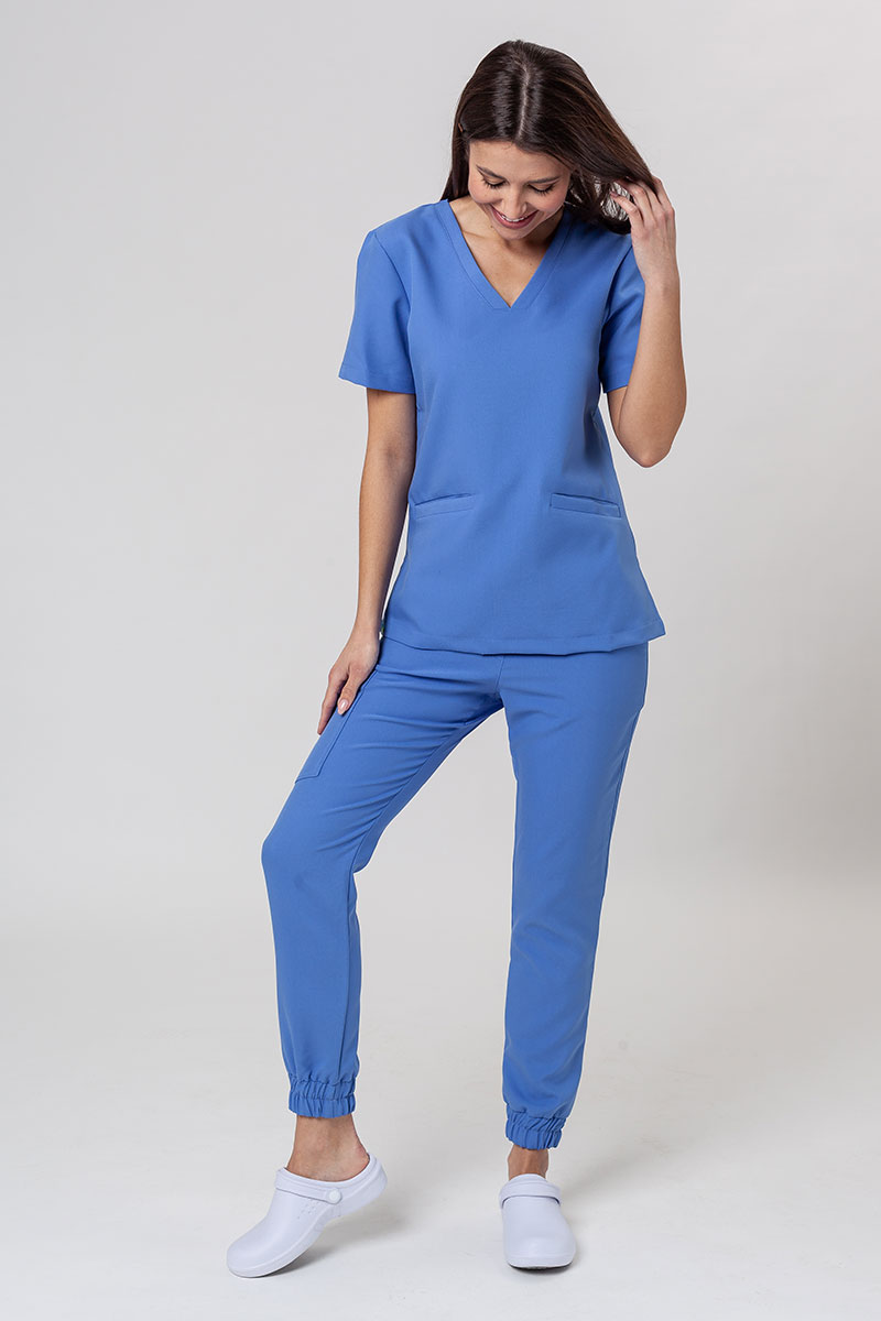 Women's Sunrise Uniforms Premium scrubs set (Joy top, Chill trousers) blue