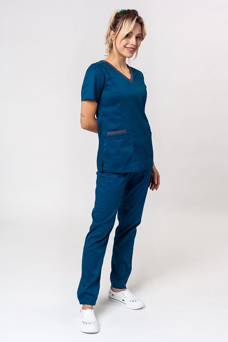 Women's Maevn Matrix Contrast scrubs set caribbean blue