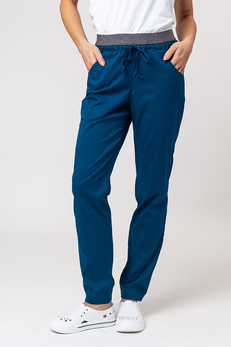 Women's Maevn Matrix Semi-jogger scrub trousers caribbean blue