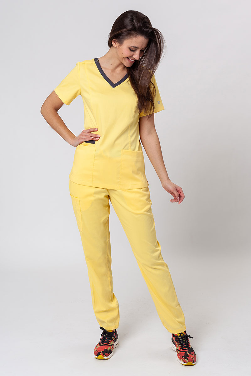 Women's Maevn Matrix Contrast scrubs set sunshine yellow