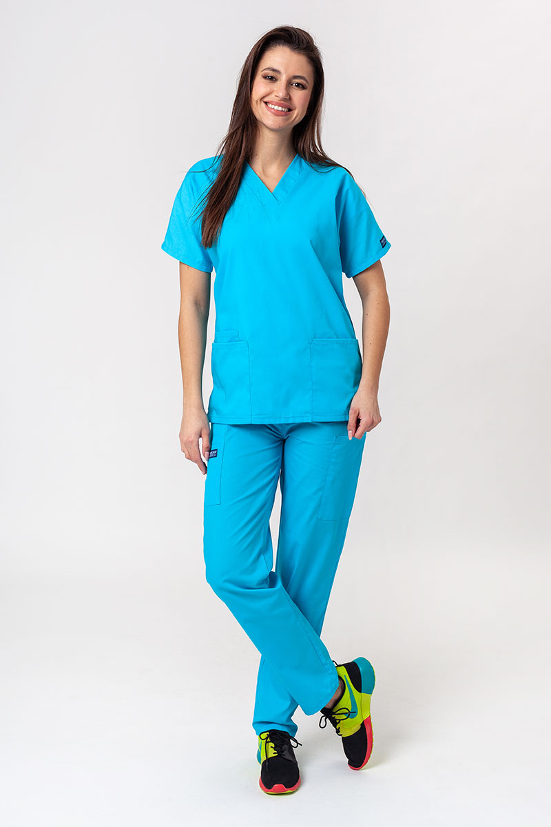 Women's Cherokee Originals scrubs set (V-neck top, N.Rise trousers) turquoise