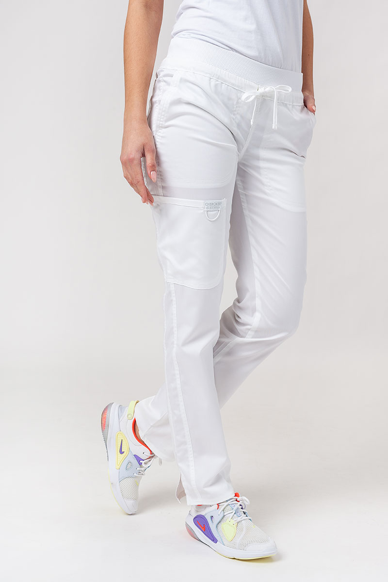 Mid Rise Tapered Leg Drawstring Pant WWE105 in White