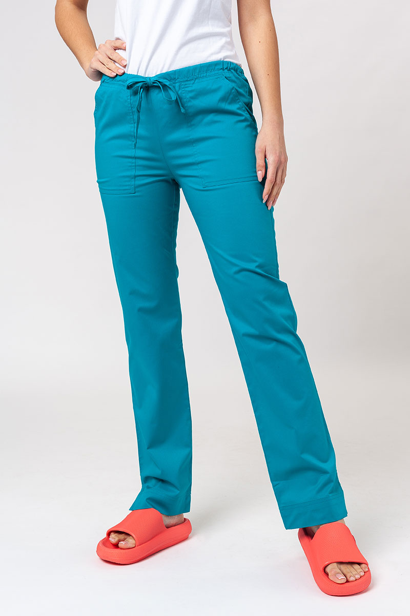 Women’s Cherokee Core Stretch Mid Rise scrub trousers teal blue