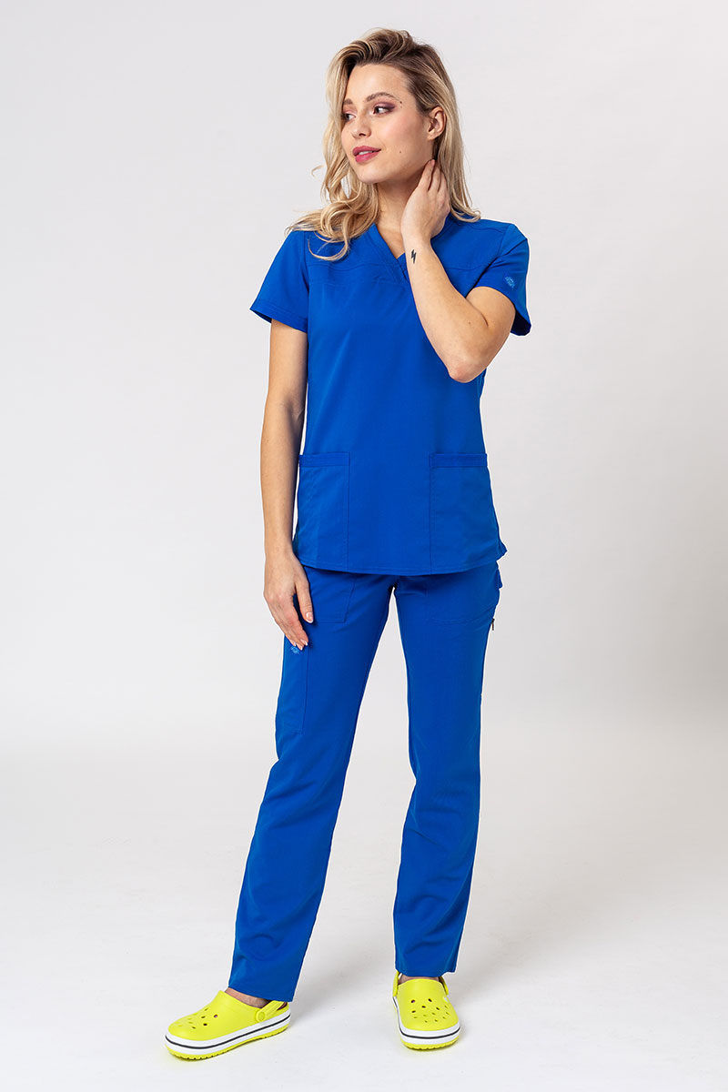Women's Dickies Balance scrubs set (V-neck top, Mid Rise trousers) royal blue