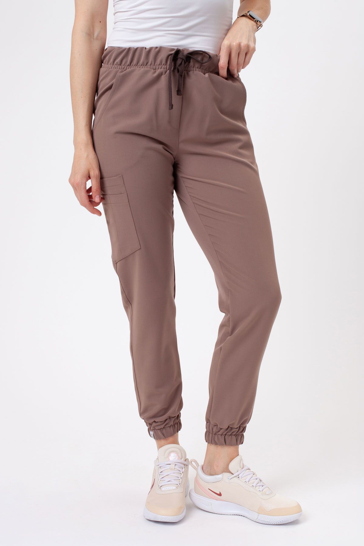 Women's Sunrise Uniforms Premium Vibe scrub jogger trousers cappuccino