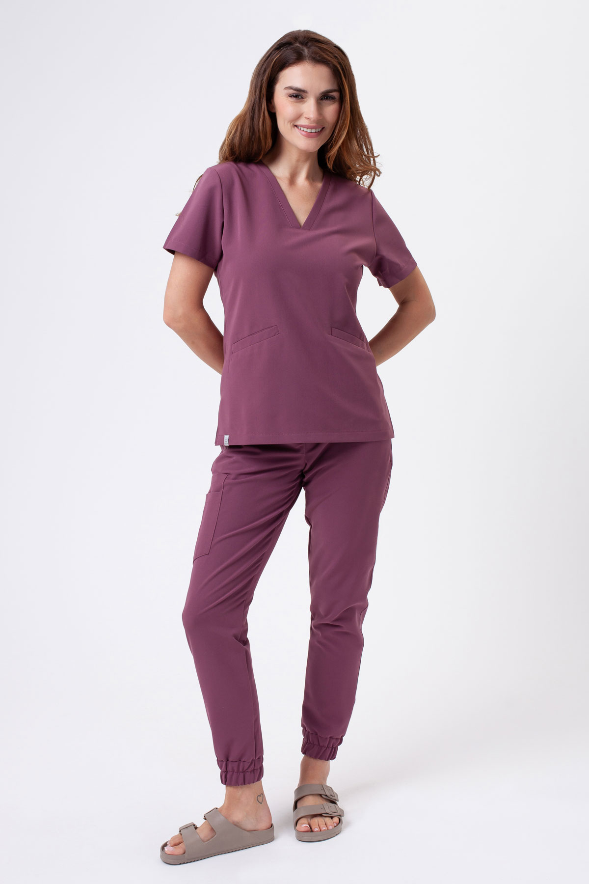 Women's Sunrise Uniforms Premium Vibe scrubs set grape