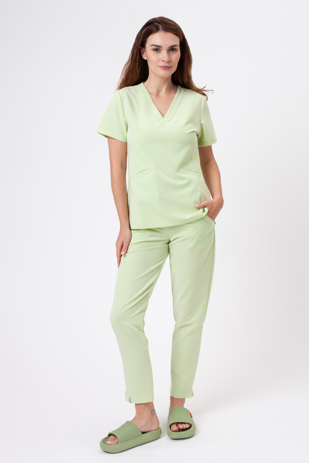 Women's Sunrise Uniforms Premium Pride scrubs set matcha