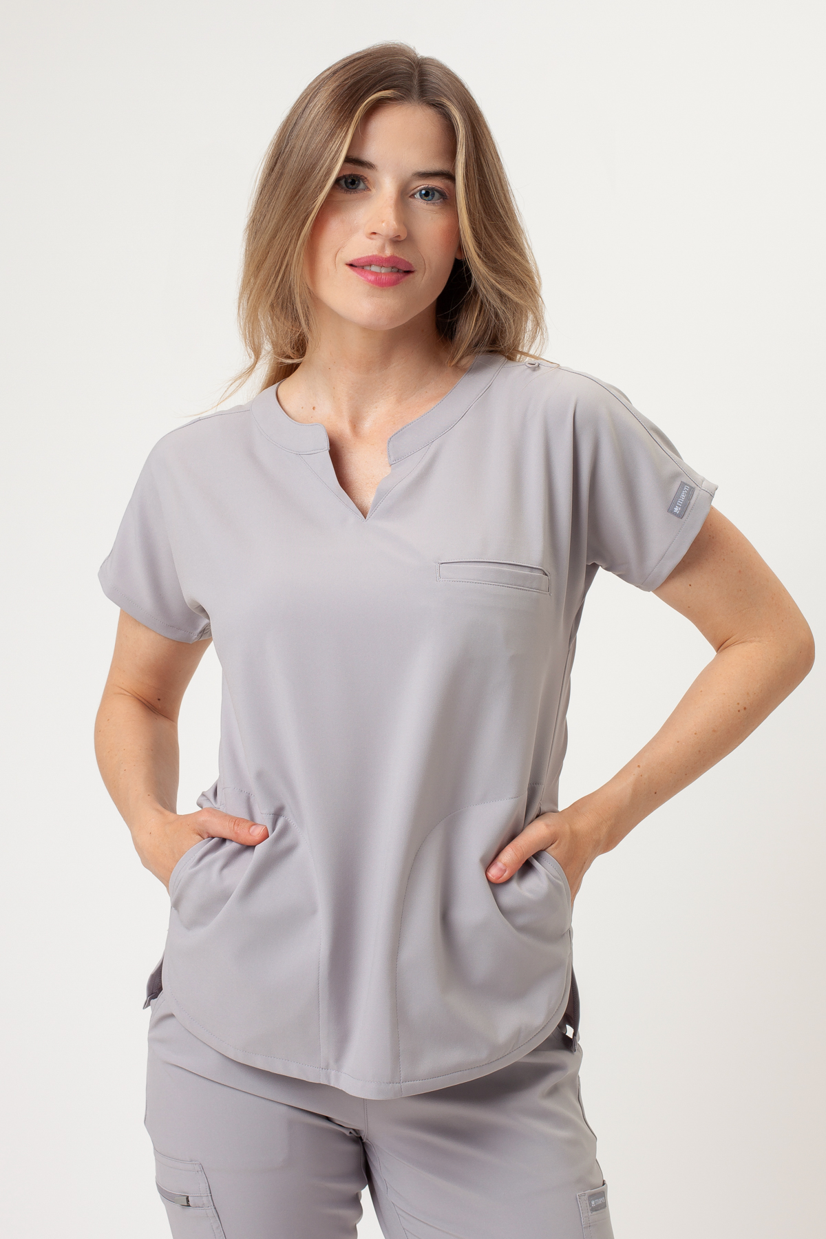 Women's Maevn Momentum Dolman scrub top quiet grey