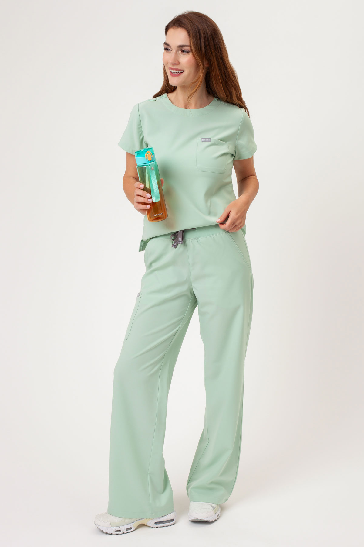 Women's Maevn Momentum Round scrubs set honeydew