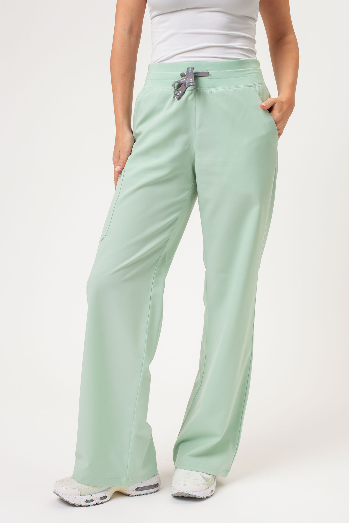 Women's Maevn Momentum Wide Leg scrub trousers honeydew