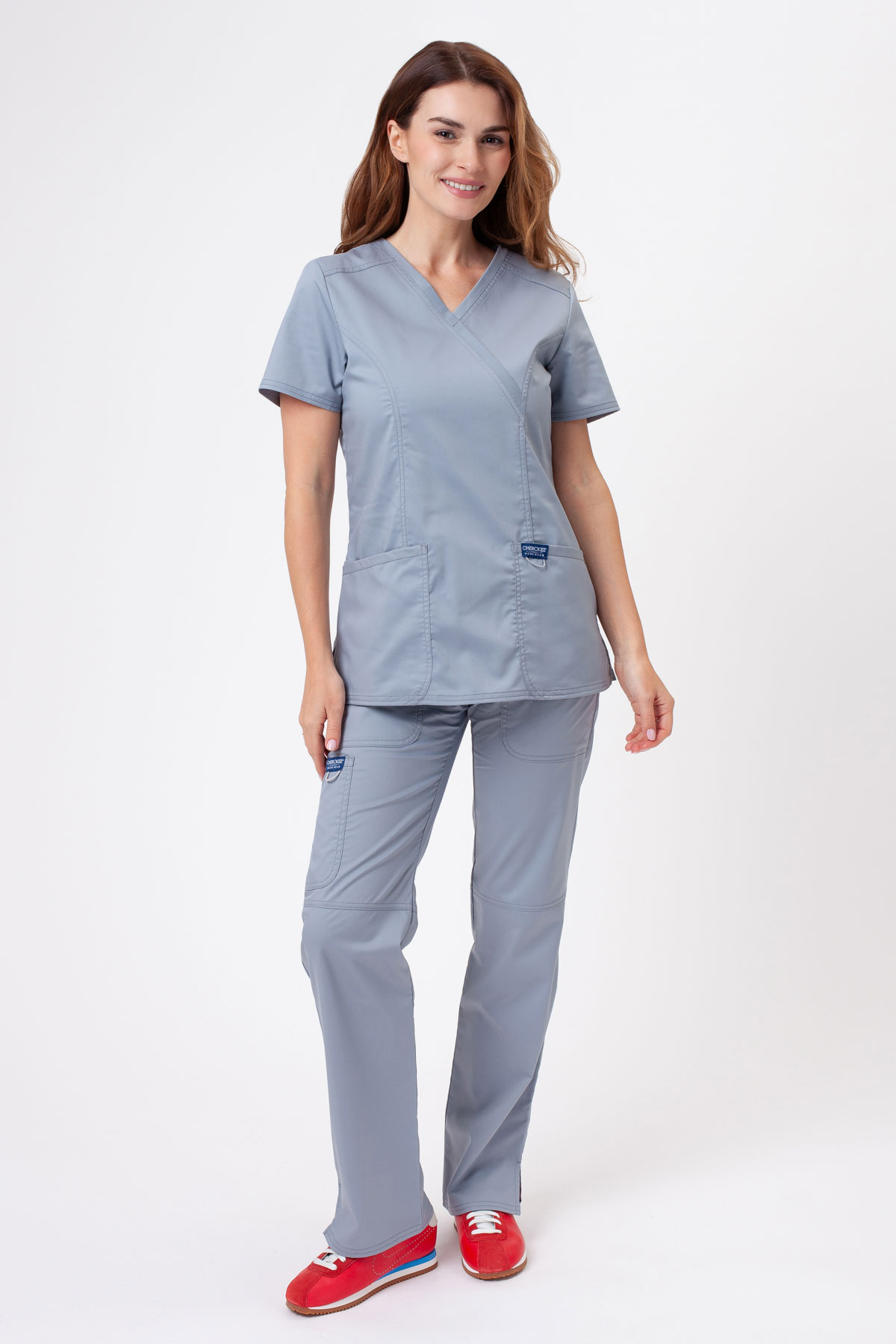 Women's Cherokee Revolution Straight scrubs set grey