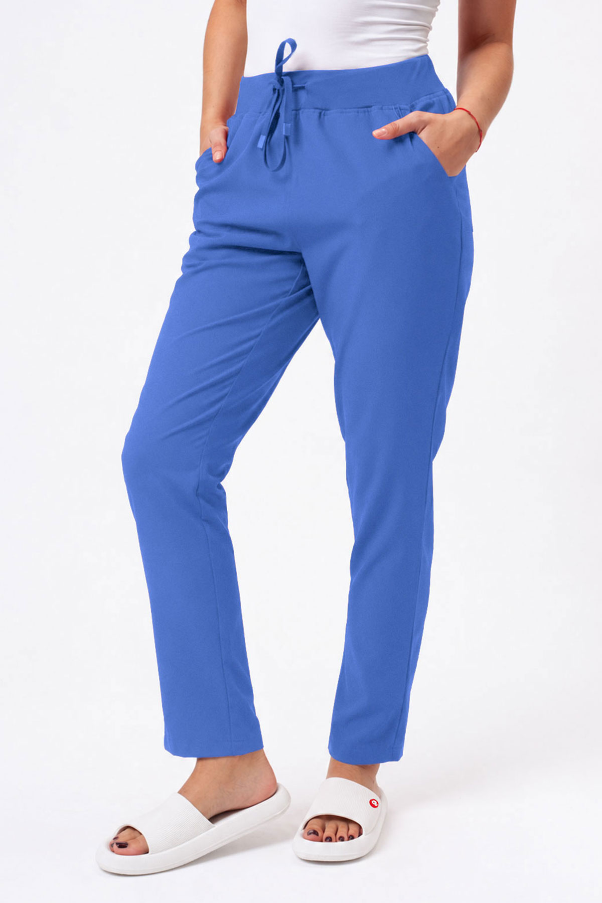 Women's Sunrise Move Line scrub trousers ceil blue