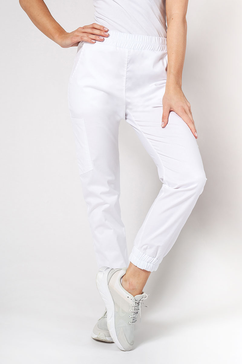 Women’s Sunrise Uniforms Active Air jogger scrub trousers white