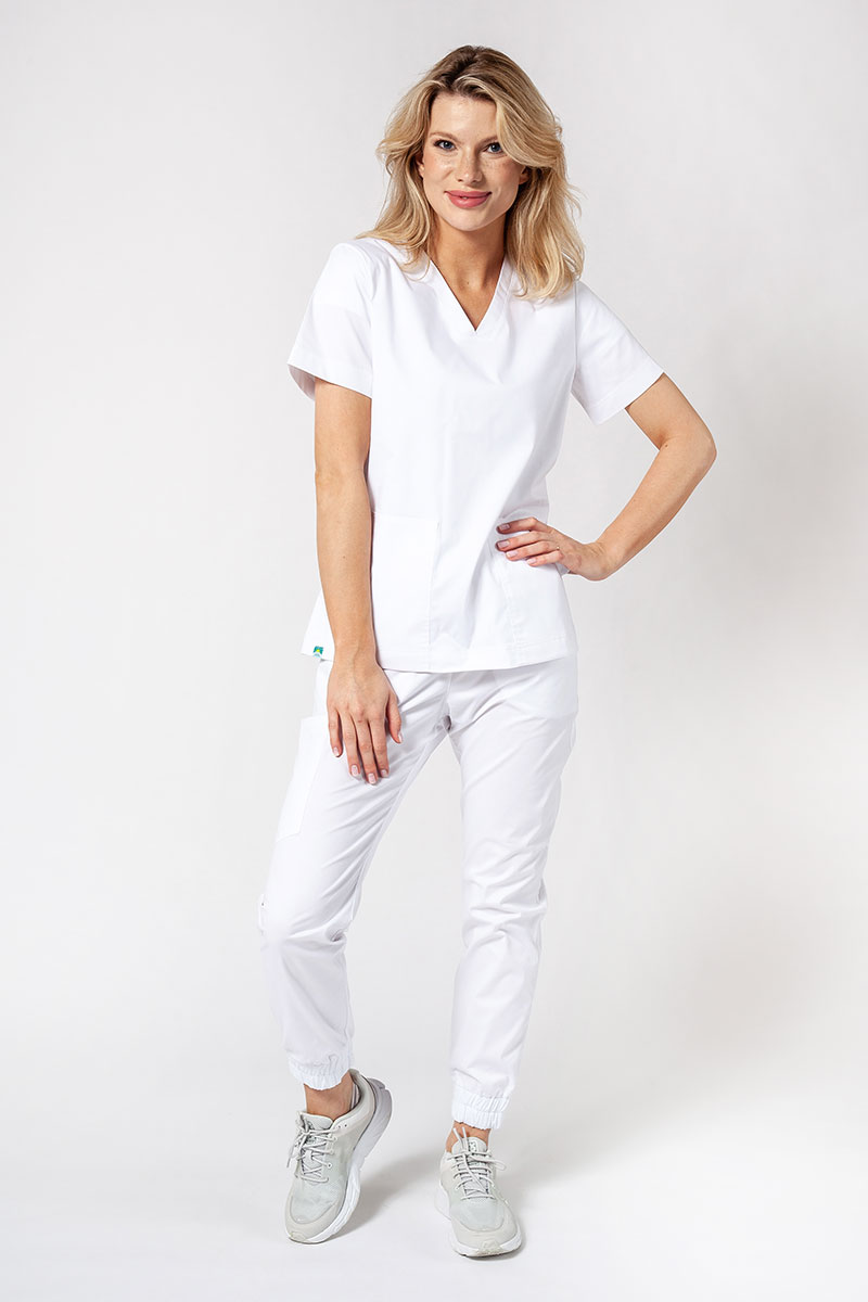 Men's Sunrise Uniforms Active III scrubs set (Bloom top, Air trousers) white