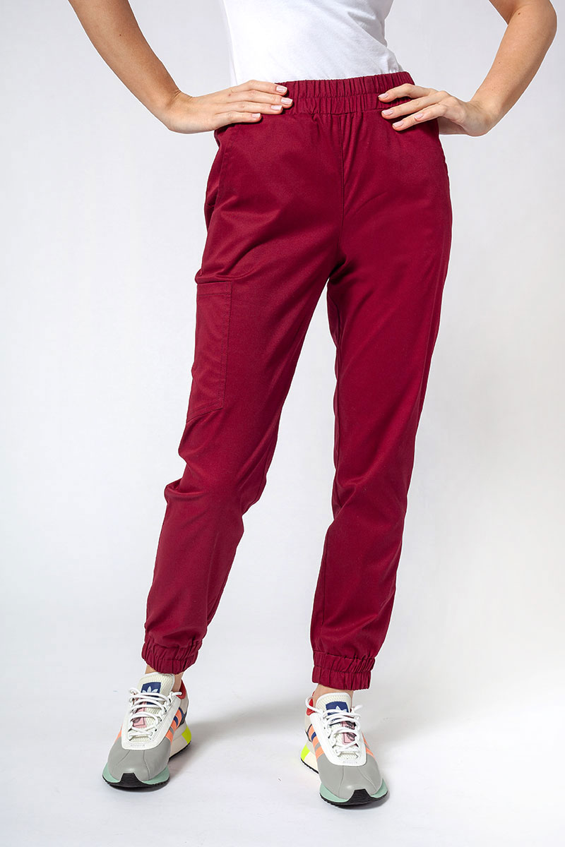 Women’s Sunrise Uniforms Active Air jogger scrub trousers wine
