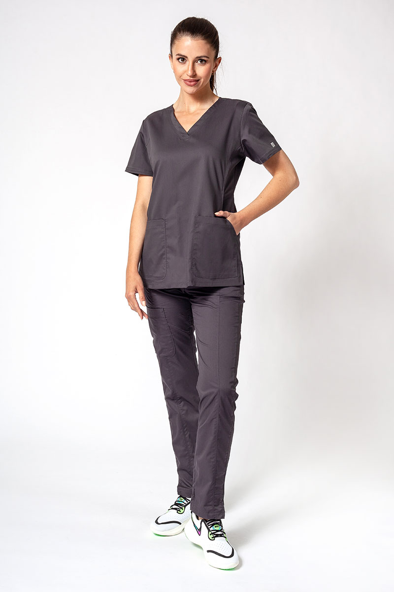 Women's Maevn EON Sport Sporty & Comfy classic scrubs set charcoal