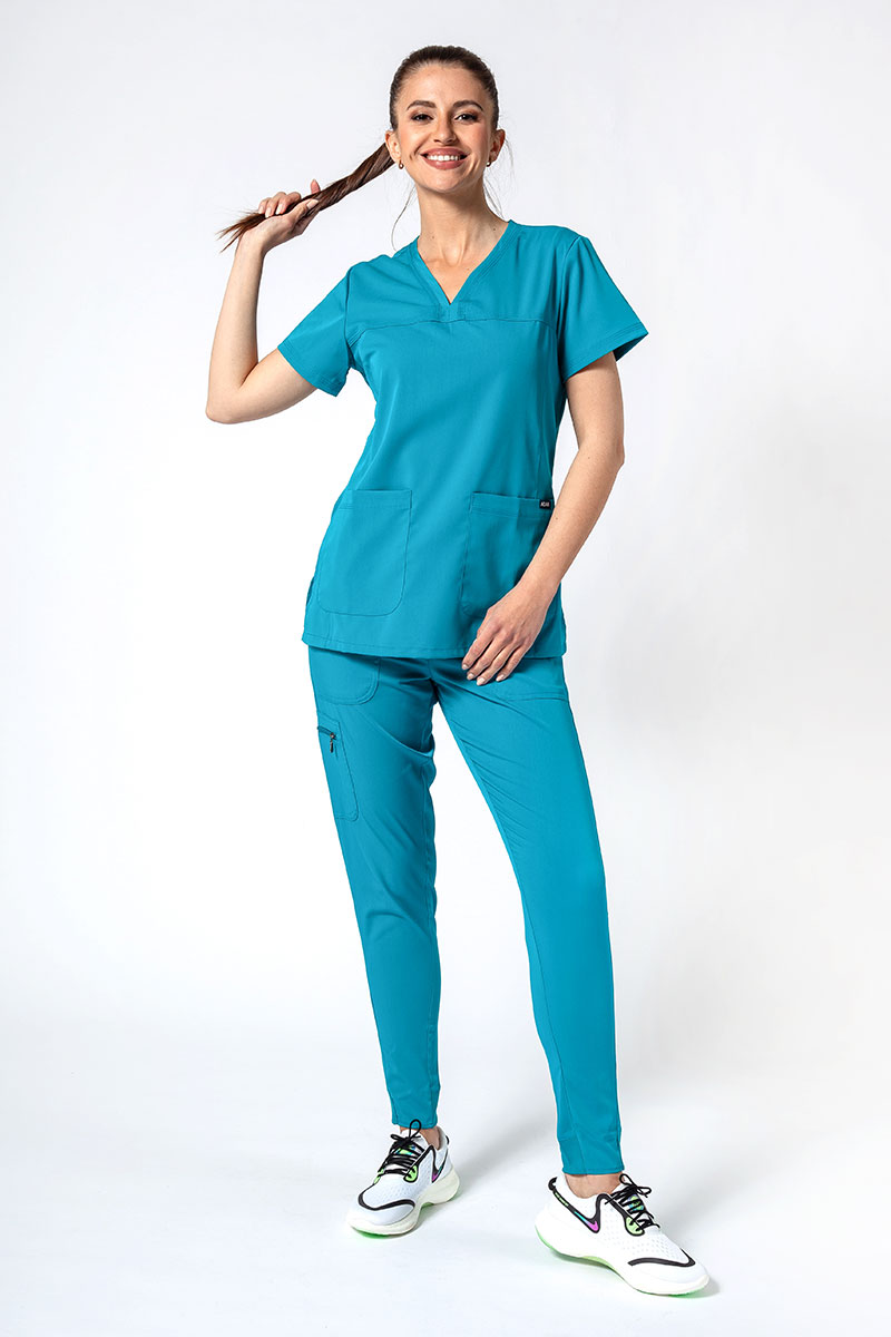 Adar Uniforms scrubs set Ultimate (with Sweetheart top – elastic) teal blue