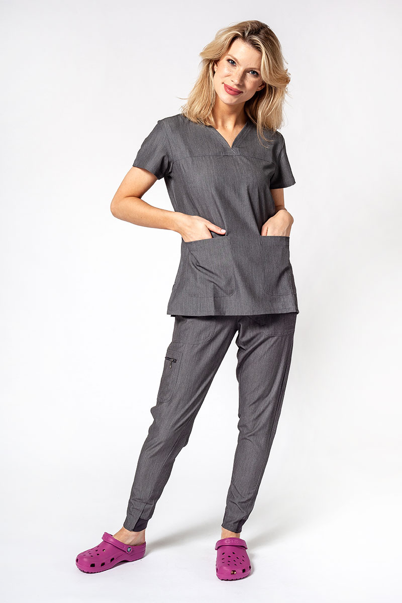 Adar Uniforms scrubs set Ultimate (with Sweetheart top – elastic) heather gray