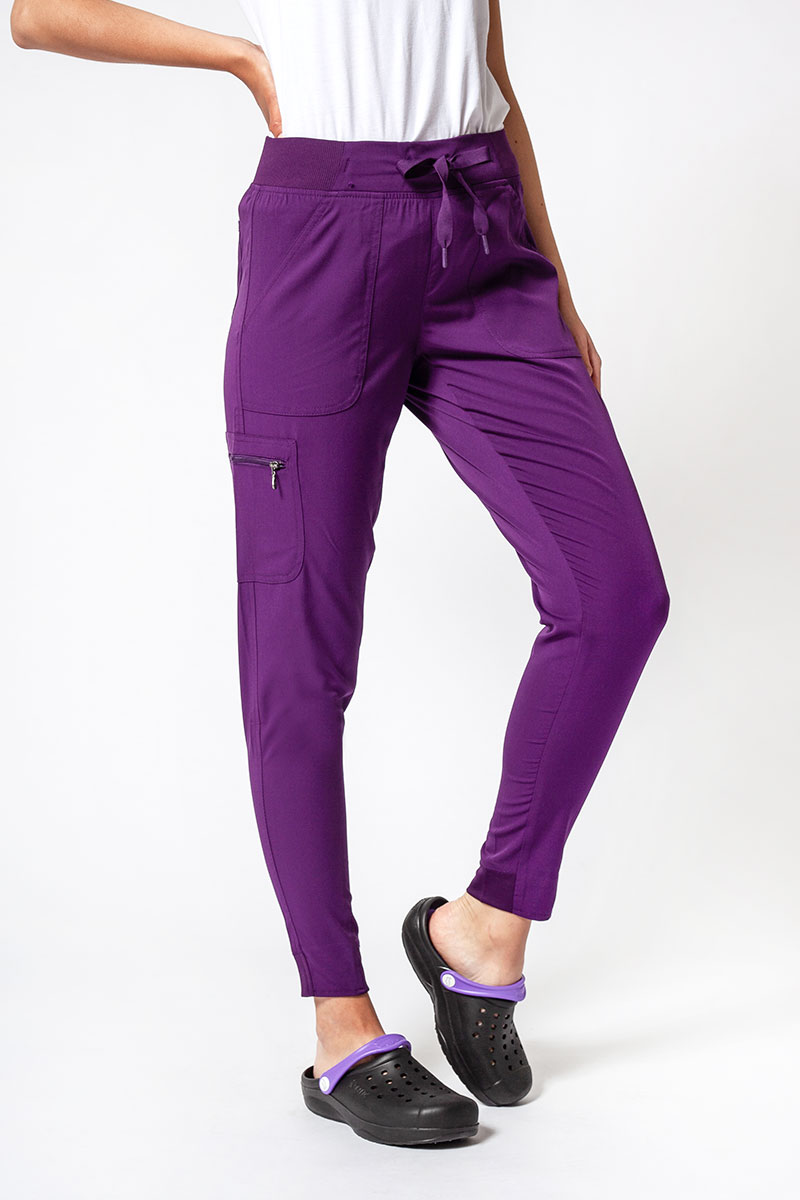 Women’s Adar Uniforms Ultimate Yoga jogger scrub trousers eggplant