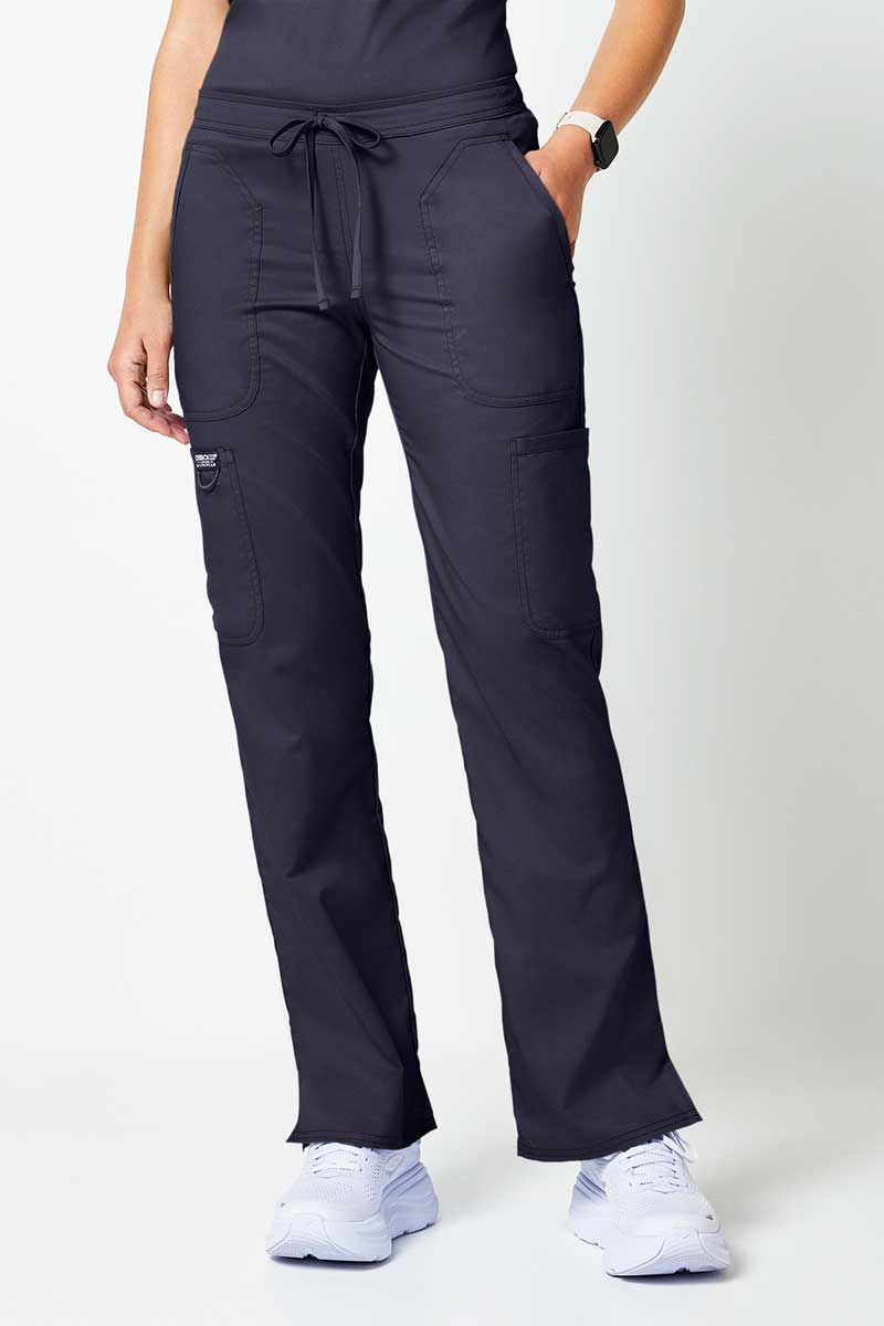 Women's Cherokee Revolution Flare Leg scrub trousers pewter