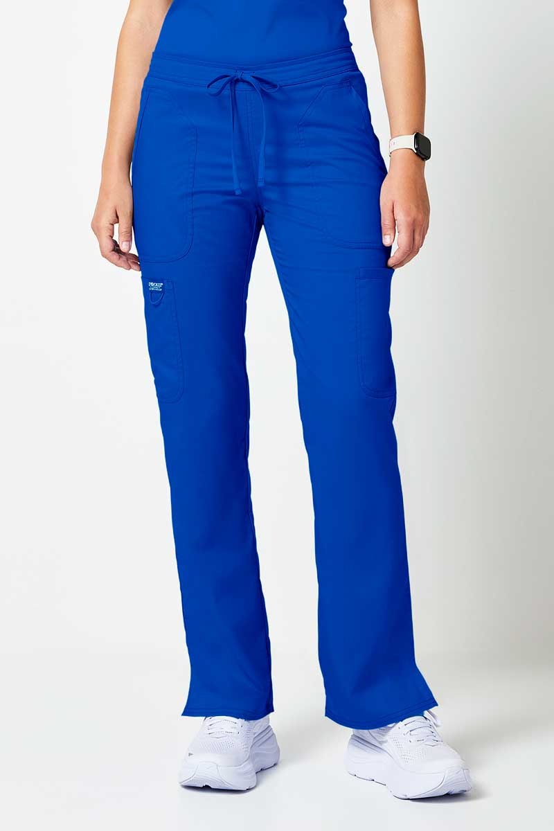 Women's Cherokee Revolution Flare Leg scrub trousers royal blue