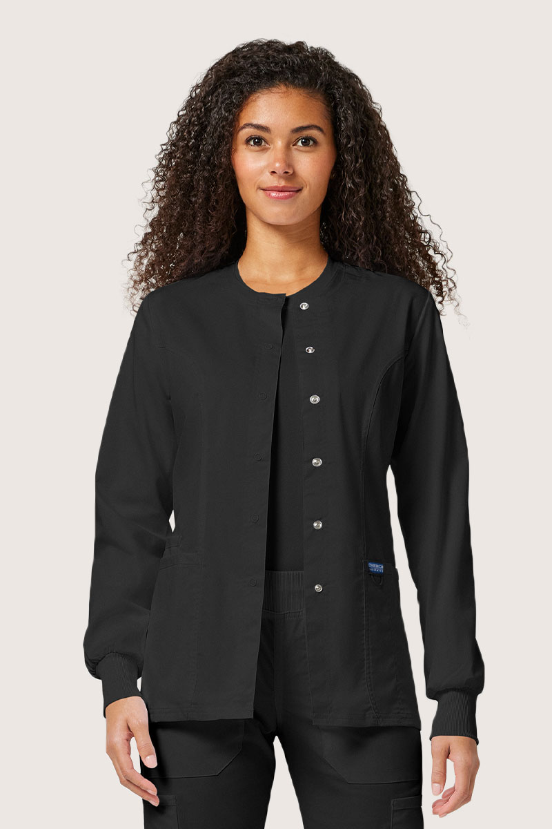 Women's Cherokee Revolution Snap scrub top black