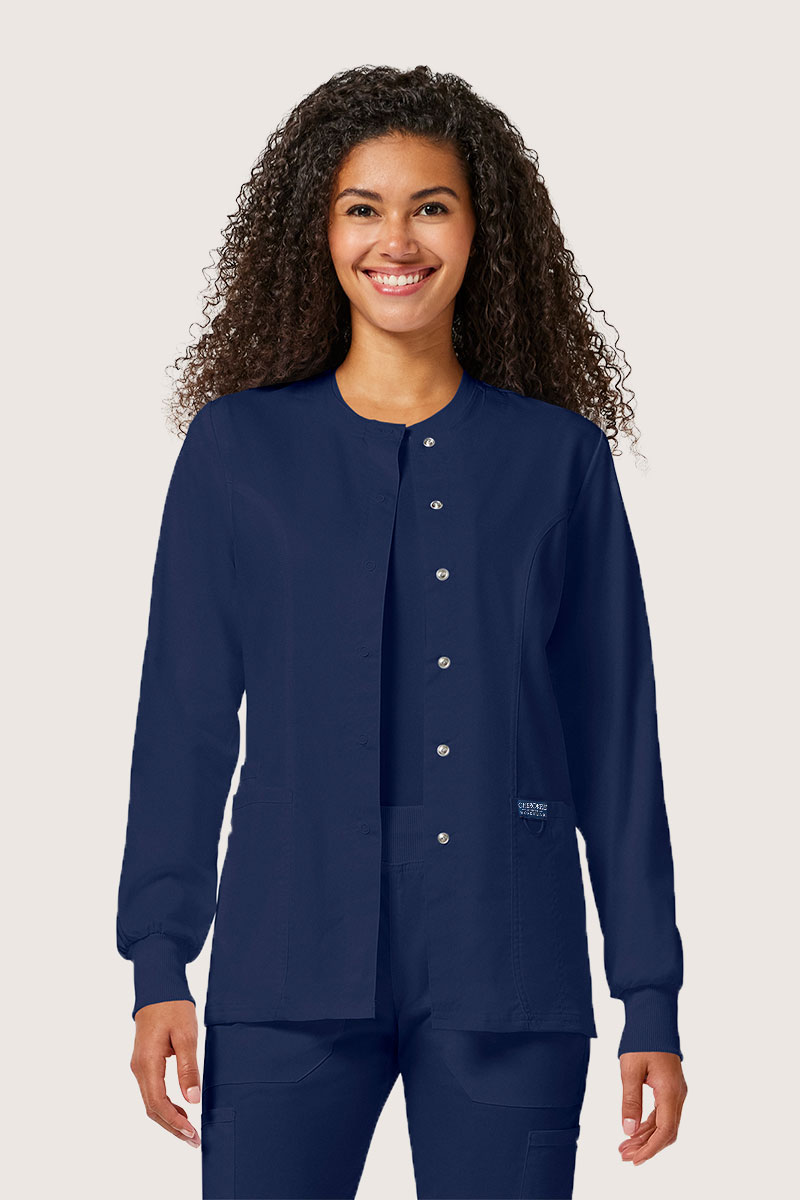 Women's Cherokee Revolution Snap scrub top navy