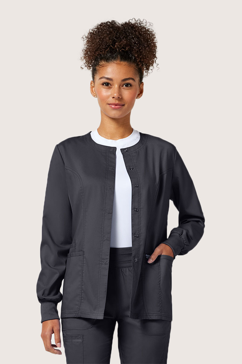 Women's Cherokee Revolution Snap scrub top pewter