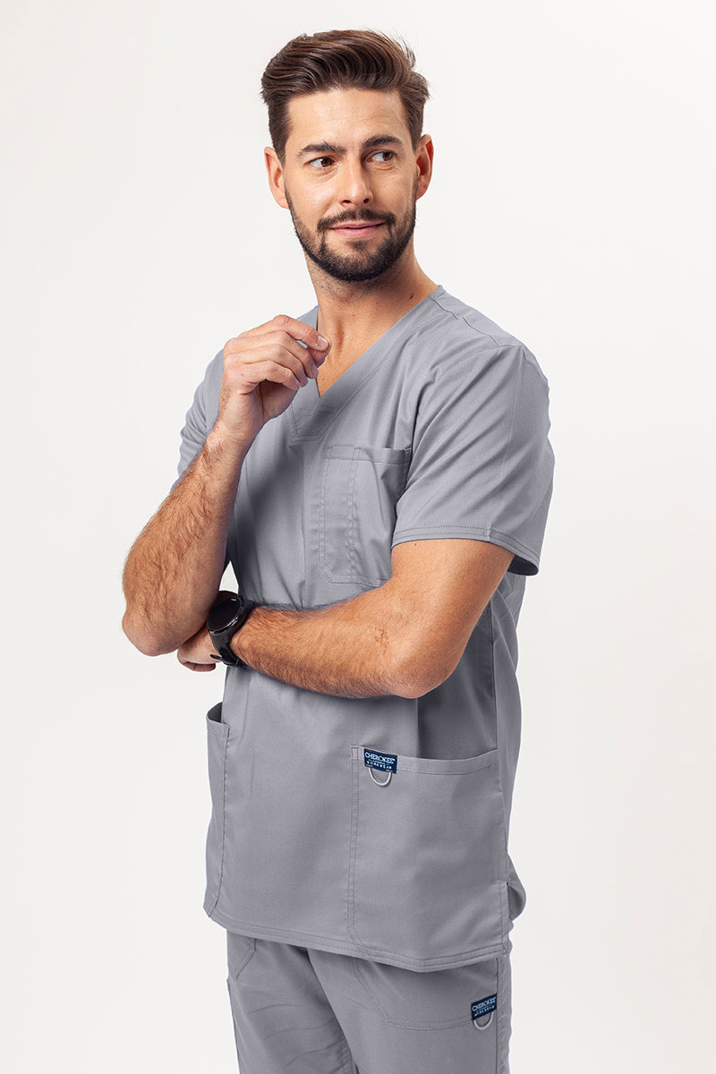 Men's Cherokee Revolution V-neck scrub top grey