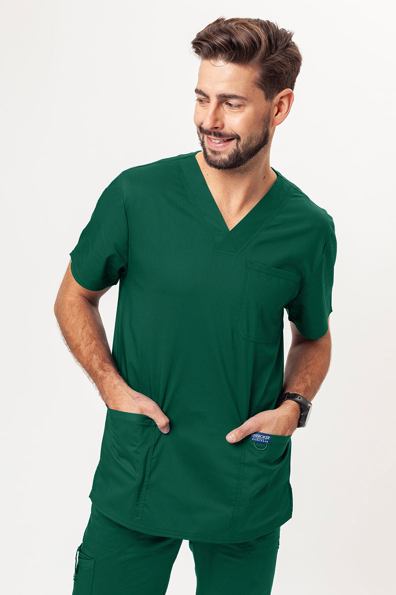 Men's Cherokee Revolution V-neck scrub top hunter green