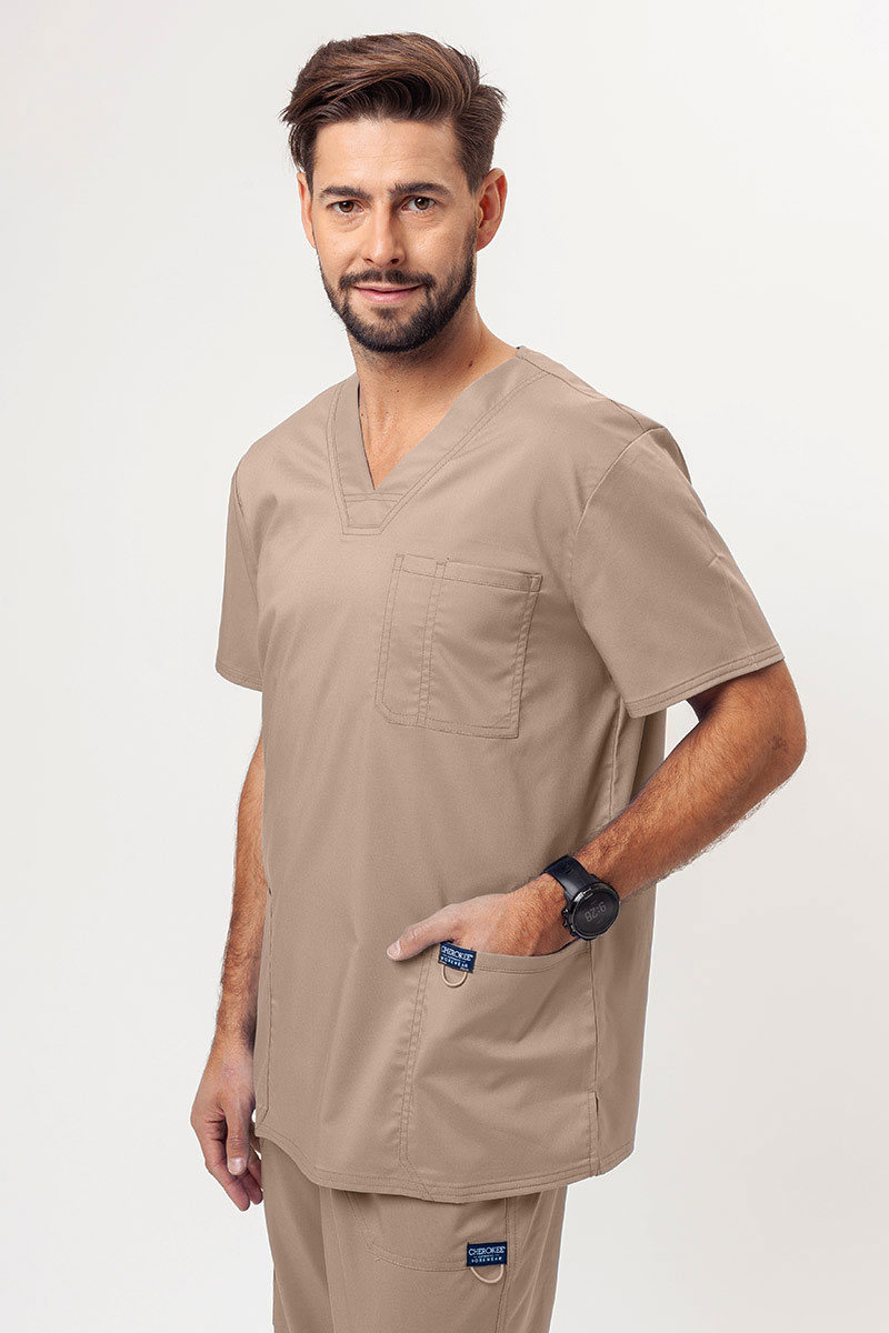 Men's Cherokee Revolution V-neck scrub top khaki