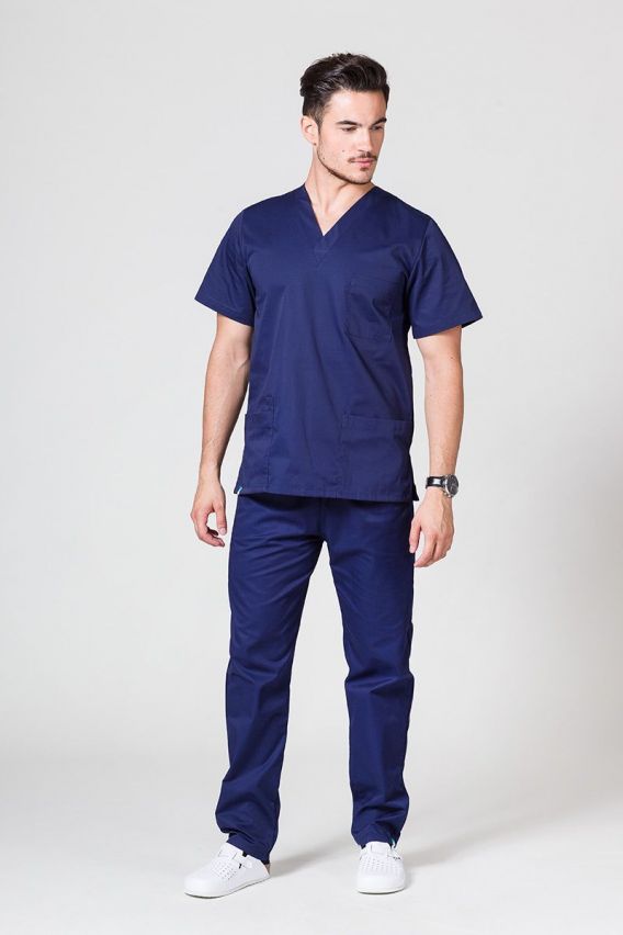 Men’s Sunrise Uniforms Basic Classic scrubs set (Standard top, Regular trousers) navy-1