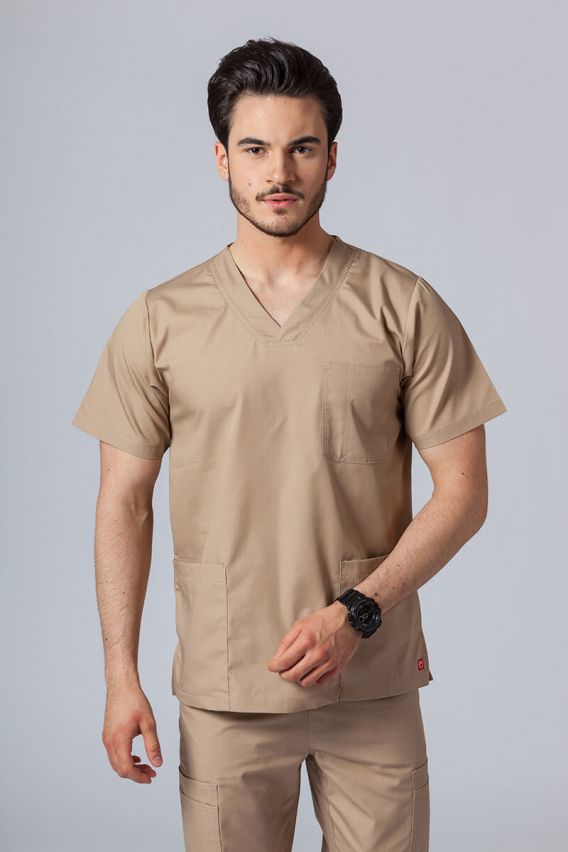 Men's Maevn Red Panda scrub top khaki-1