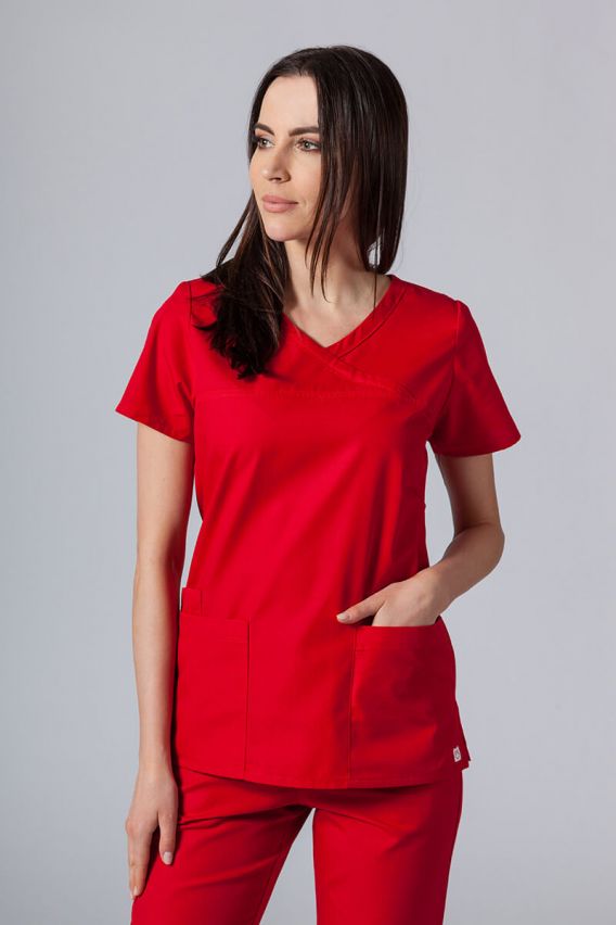 Women’s Maevn Red Panda Asymetric scrub top red-1