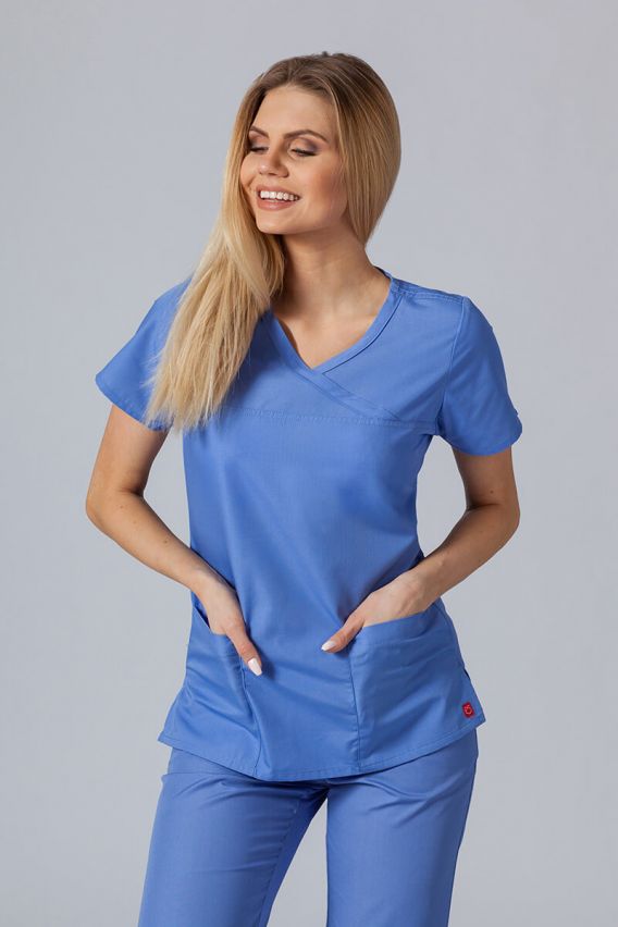 Women’s Maevn Red Panda Asymetric scrub top ceil blue-1