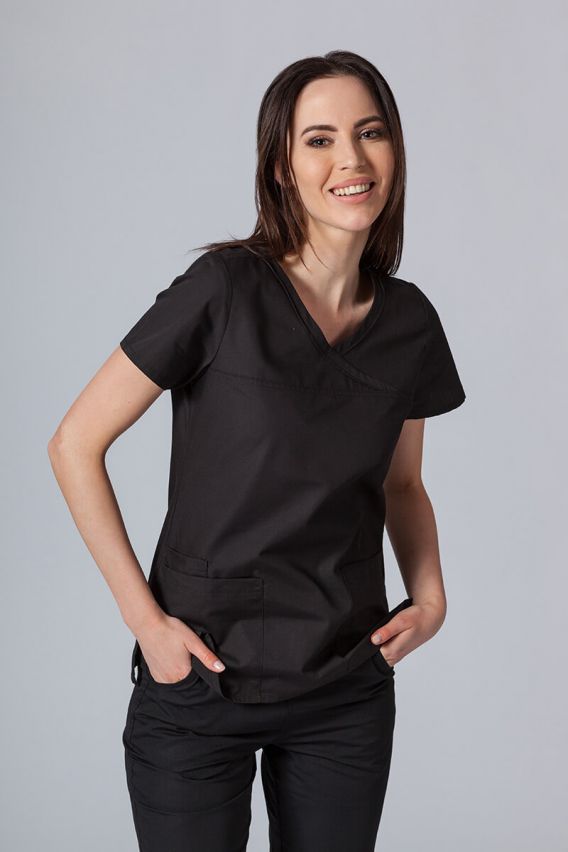 Women’s Maevn Red Panda Asymetric scrub top black-1