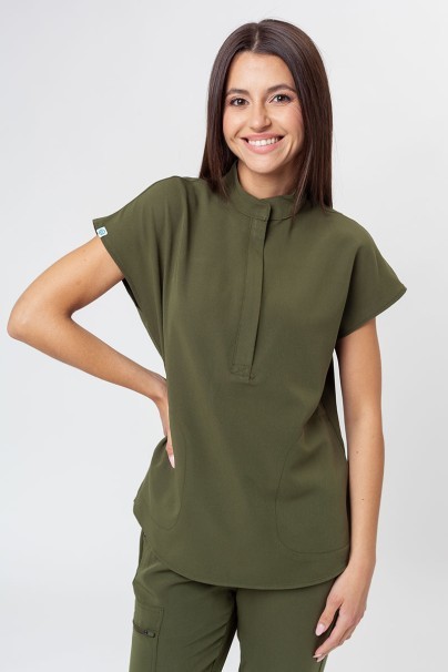 Women's Uniforms World 518GTK™ Avant scrub top olive (magnetic clips)-1
