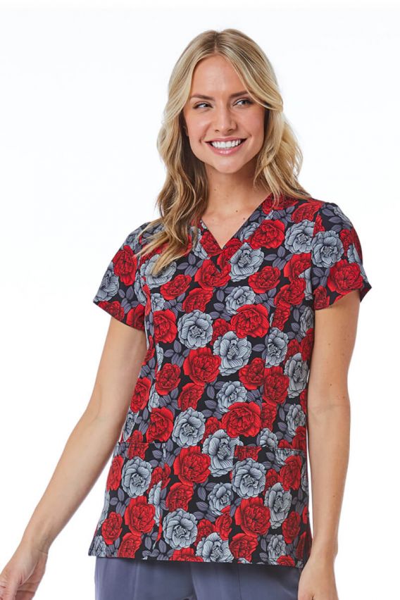 Women’s Maevn Prints scrub top Night Garden-1