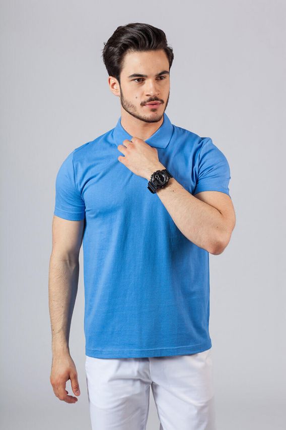 Men’s Malfini Single Jersey polo shirt azure blue-1