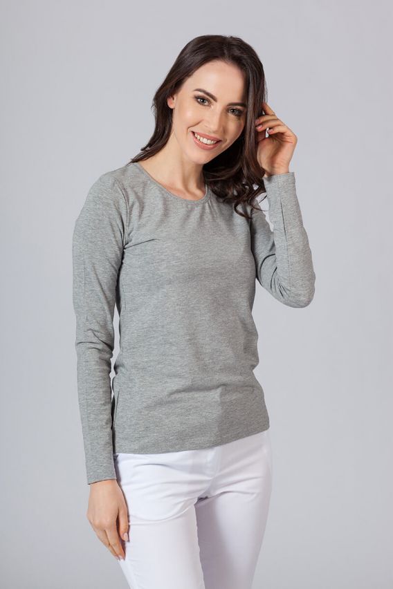 Women’s Malfini long sleeve t-shirt dark grey melange-1