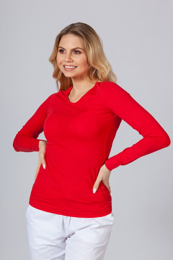Women’s Malfini long sleeve t-shirt red-1