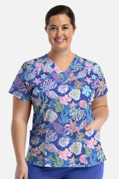 Women’s Maevn Prints scrub top Summer Tides-1