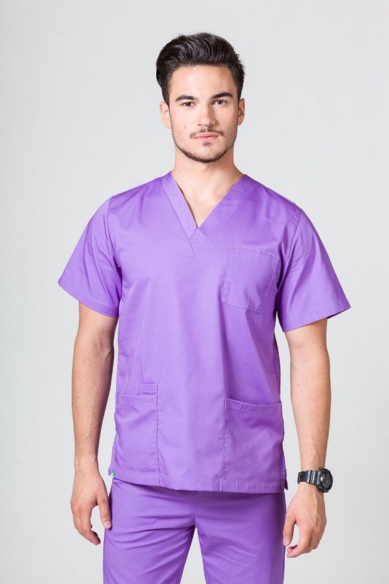 Men's Sunrise Uniforms Basic Standard scrub top violet-1
