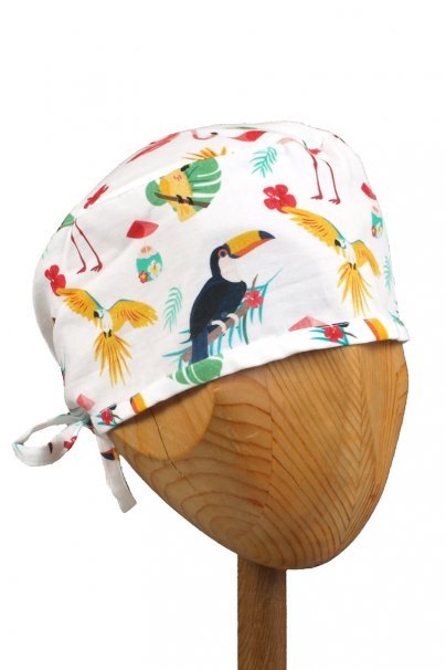 Unisex Sunrise Uniforms Style medical cap flamingos, parrots, toucans-1