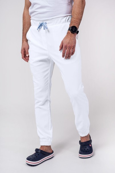 Men's Sunrise Uniforms Premium Select jogger scrub trousers white-1