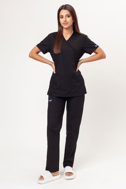 Women's Cherokee Originals (Mock top, N.Rise trousers) scrubs set black-1