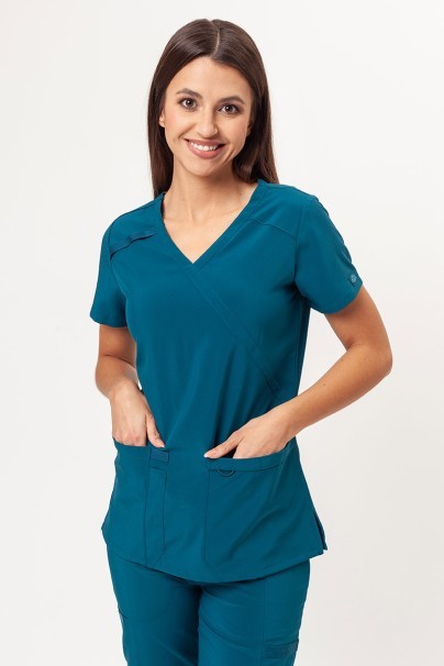 Women’s Dickies EDS Essentials Mock scrub top caribbean blue-1